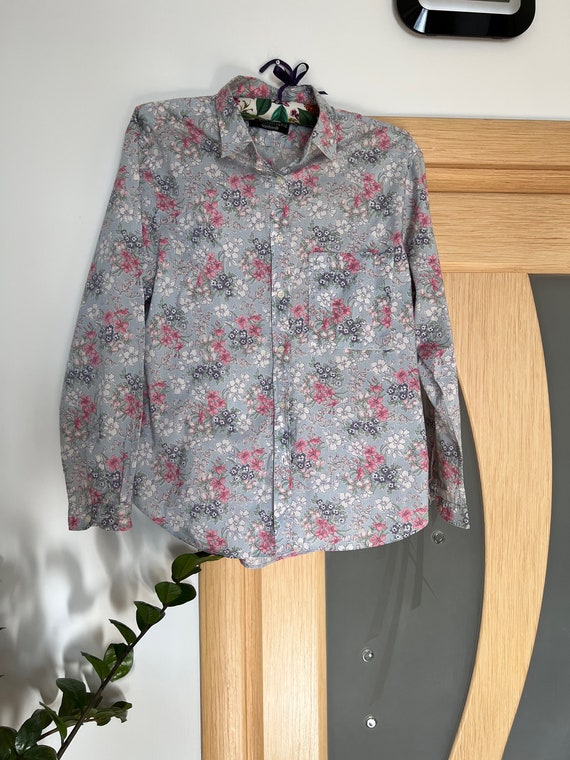 Cacharel vintage floral print cotton shirt size M - image 3