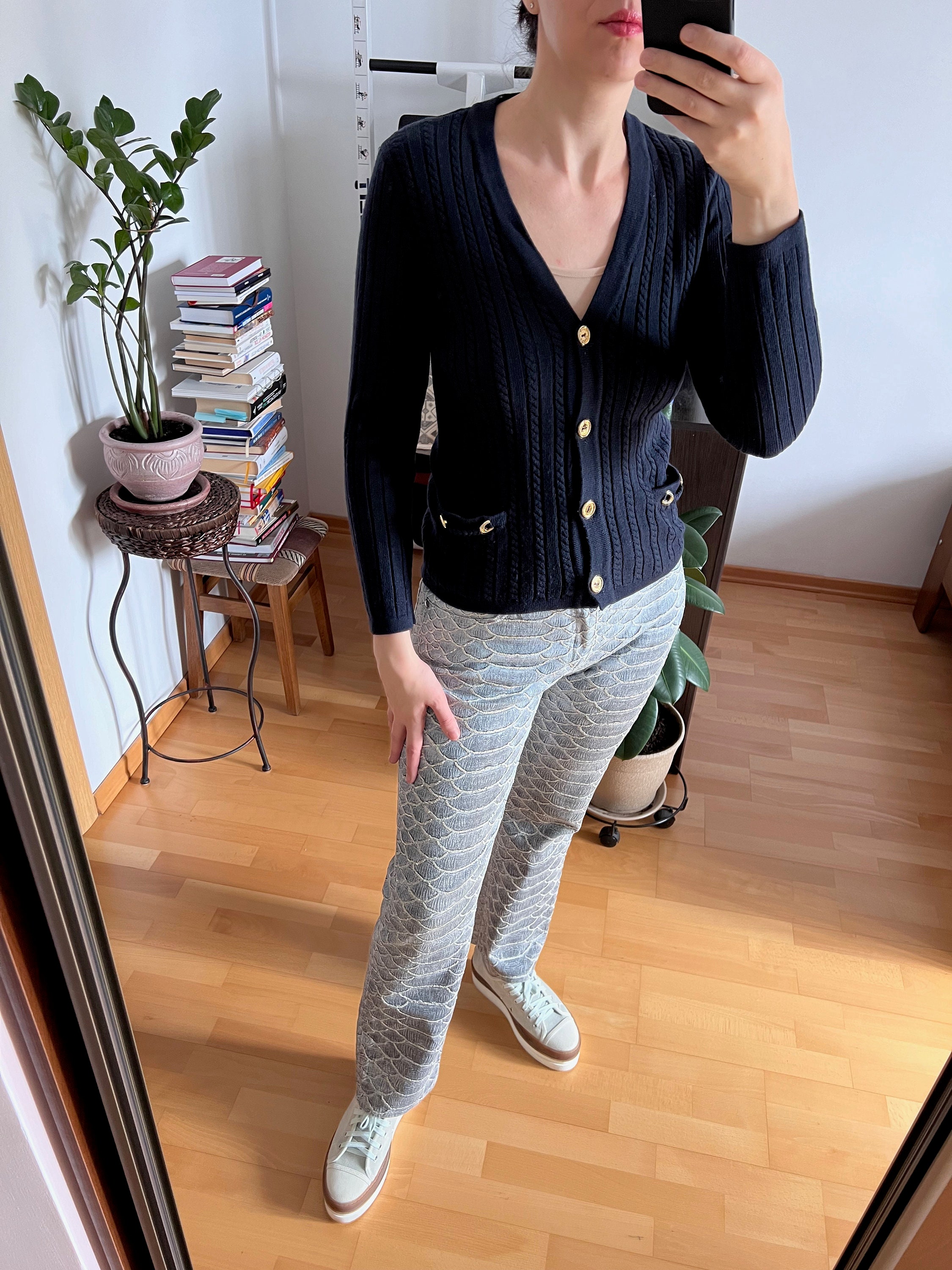 ヴィンテージ セリーヌ　カーディガン CELINE』セリーヌ (XS) ジャガードニットカーディガン – collect