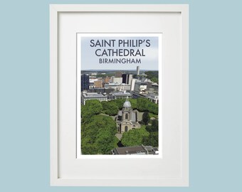 Framed Illustration of Pigeon Park in Birmingham UK