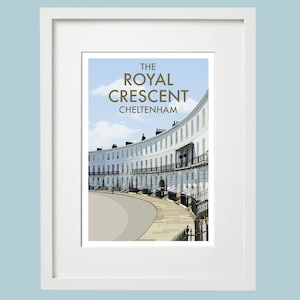 Cheltenham - The Royal Crescent, Original Framed Illustration.