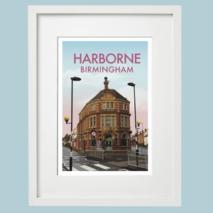 Framed Harborne, Birmingham Illustration
