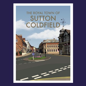 Original Sutton Coldfield vintage inspired Illustration