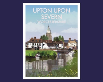 Upton Upon Severn Worcestershire Original Unframed Illustration