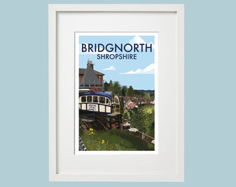 Framed Illustration of Bridgnorth Funicular Railway