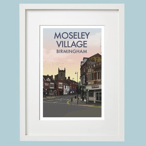 Framed Moseley Village Original Illustration