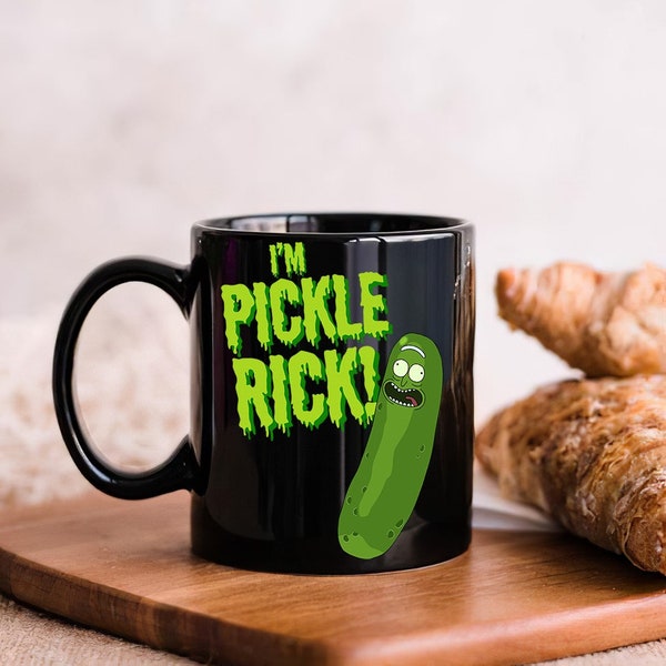 New Funny I’m Pickle Rick Coffee Mug, Funny Coffee Mug, Novelty Mug, Nerdy Mug, Punny Mug, Cute Mug