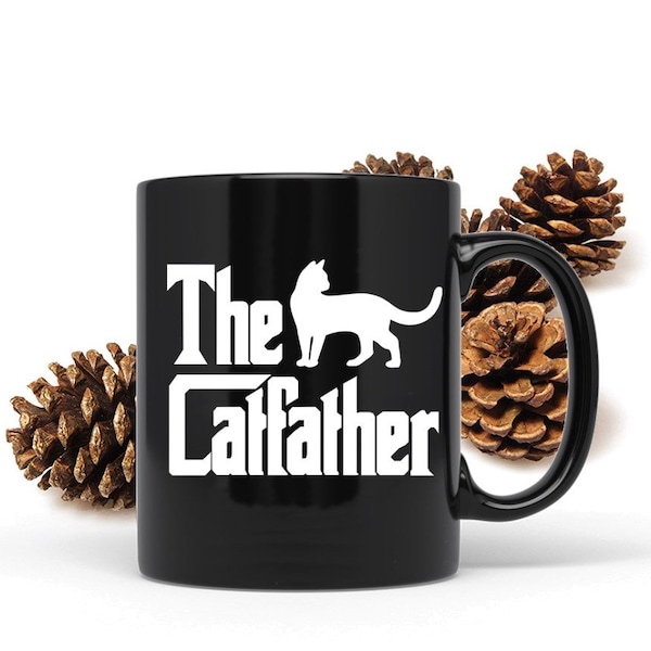 The Catfather Mug, Gift for Friend, Animal Lover Coffee Mug, Best Cat Dad Ever, Funny Cute Cat, Cat Father Mug, Dad Gift Mug, Dad Cat Lovers