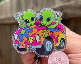 Groovy Alien Badge reel / holder