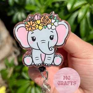 Elephant Badge Reel Baby Elephant Feltie Badge Reel Cute Badge