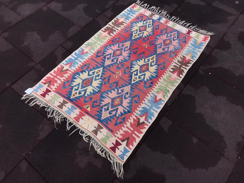 Area Kilim Kilim Rug Turkish Kilim Turkish Kilim Rug Vintage Kilim Home Decor 4.10x2.65 ft Wool Kilim Handmade Kilim Kilims