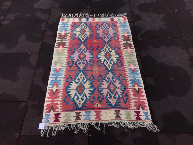 Area Kilim Kilim Rug Turkish Kilim Turkish Kilim Rug Vintage Kilim Home Decor 4.10x2.65 ft Wool Kilim Handmade Kilim Kilims
