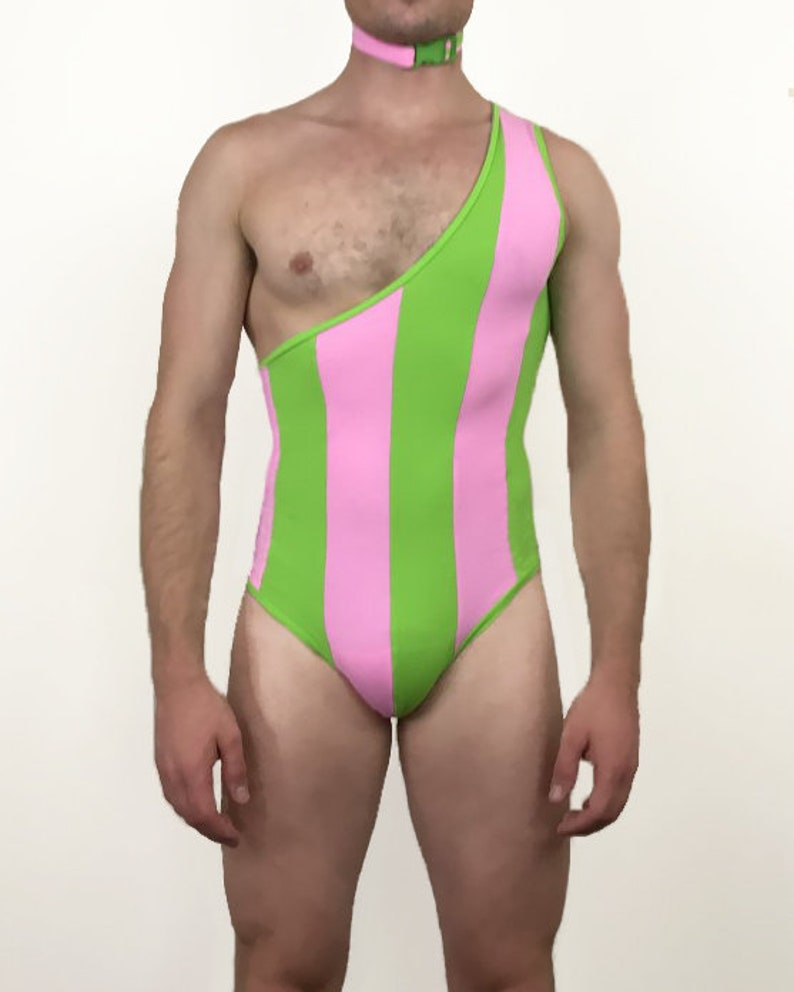 Solid Hologram One Shoulder Leotard main image 1
