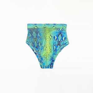 Swoop Sheer Panel High-waisted Bottoms - Green snake  - Men's