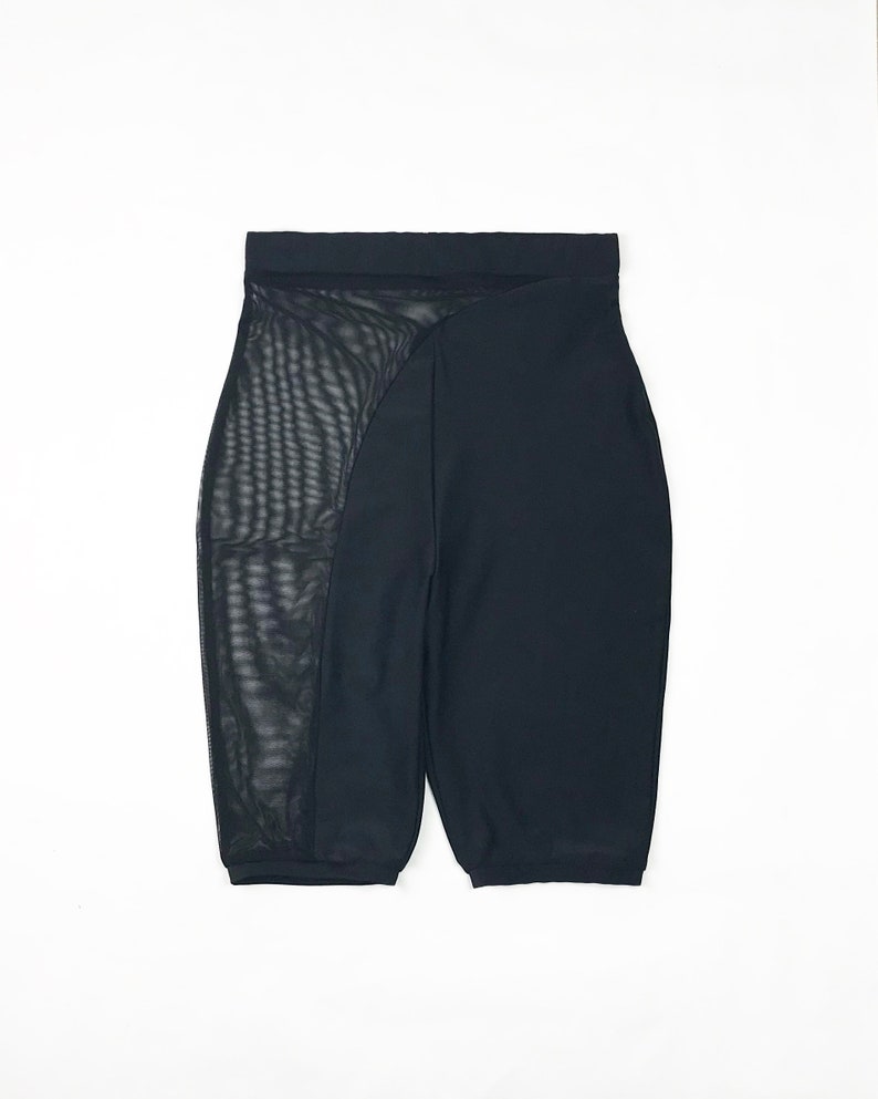Swoop High Waisted Cycling Shorts Black and Sheer Etsy UK