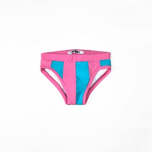 Stripe Swim brief - Pink & Blue