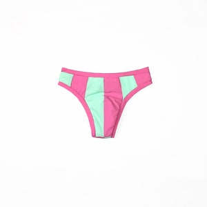 Tanga a rayas - Rosa y menta
