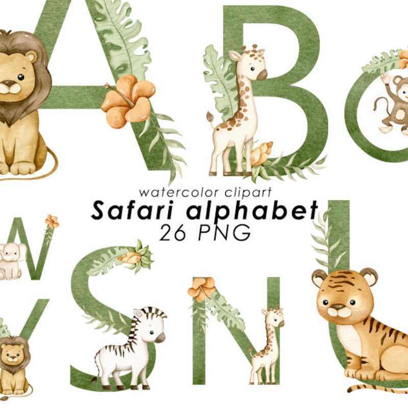 Jungle Safari Letters Printable - Etsy image.