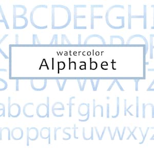 Watercolor alphabet clipart, printable letters png, boy nursery decor, baby shower