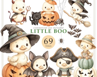 Watercolor Halloween Goose Clipart, Spooky Goose, Ghost PNG (Digital Download)