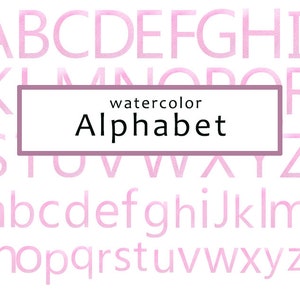 Aquarell Alphabet Clipart, druckbare Buchstaben png, Mädchen Kinderzimmer Dekor, Baby Shower