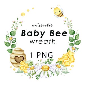 Bienen Aquarell Kranz, Baby Bienenrahmen, Kinderzimmer Deko, Bienen PNG