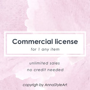 Commercial License for Single Item, unlimited sales