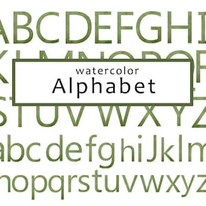Clipart de alfabeto em aquarela, letras para impressão png, decoração de berçário, chá de bebê