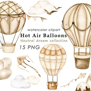Aquarel heteluchtballonnen clipart, het is een jongen png, kinderkamer muur decor, baby jongen, digitale download