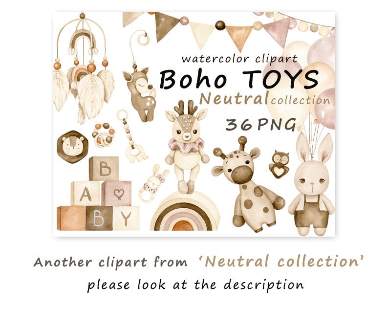 Boho Baby Watercolor Clipart Newborn Kids PNG Baby Girl - Etsy