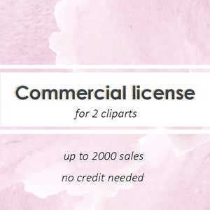 Kommerzielle Lizenz für 2 Aquarell Clipart bis 2000 Verkäufe