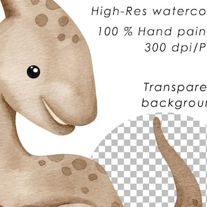 Dinosaurs Watercolor Clipart, Cute Dino Clip Art, Neutral Dinosaur PNG ...