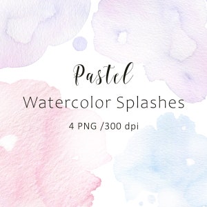 Aquarelle Éclaboussures, coup de pinceau pastel, téléchargement instantané