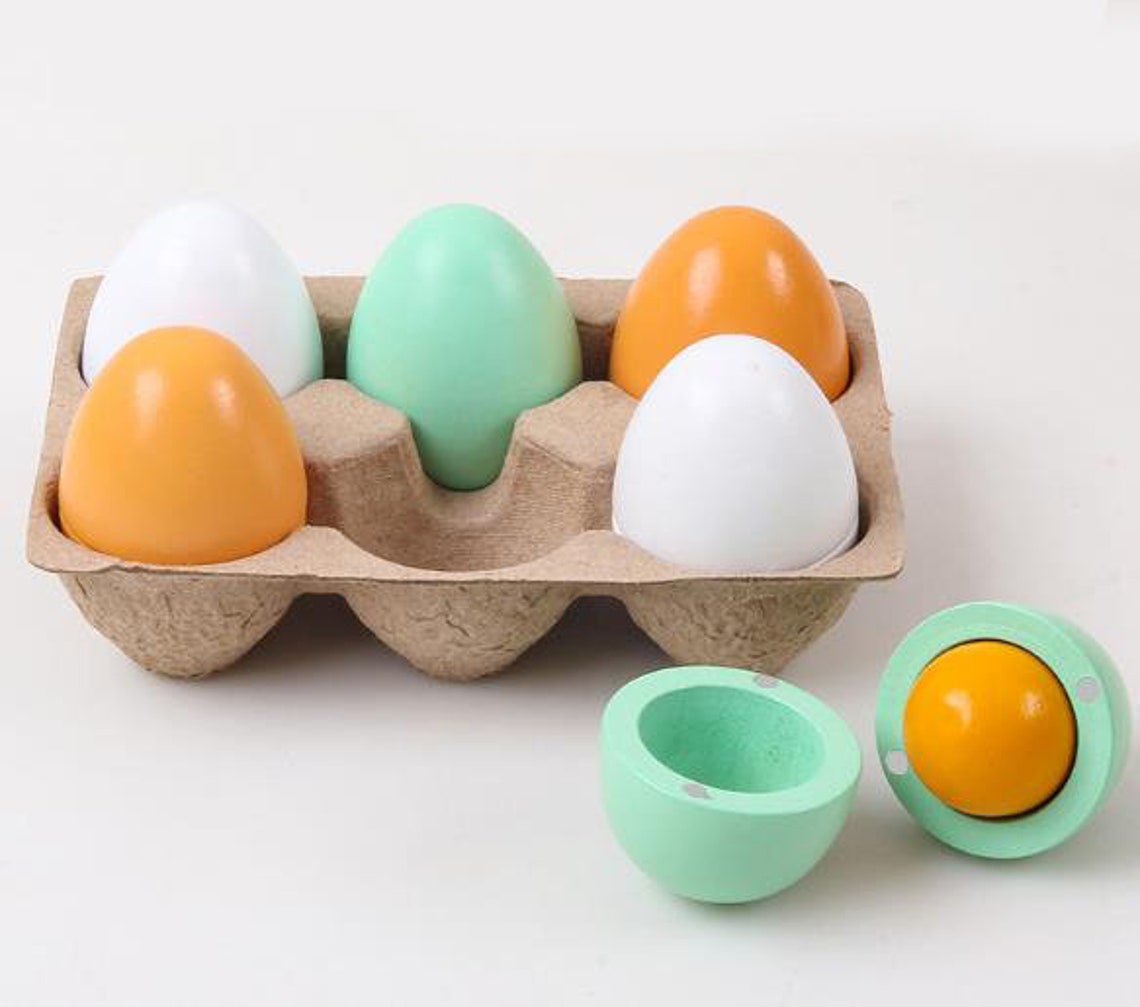 simulation color duck eggs Wooden toy set for kid Etsy