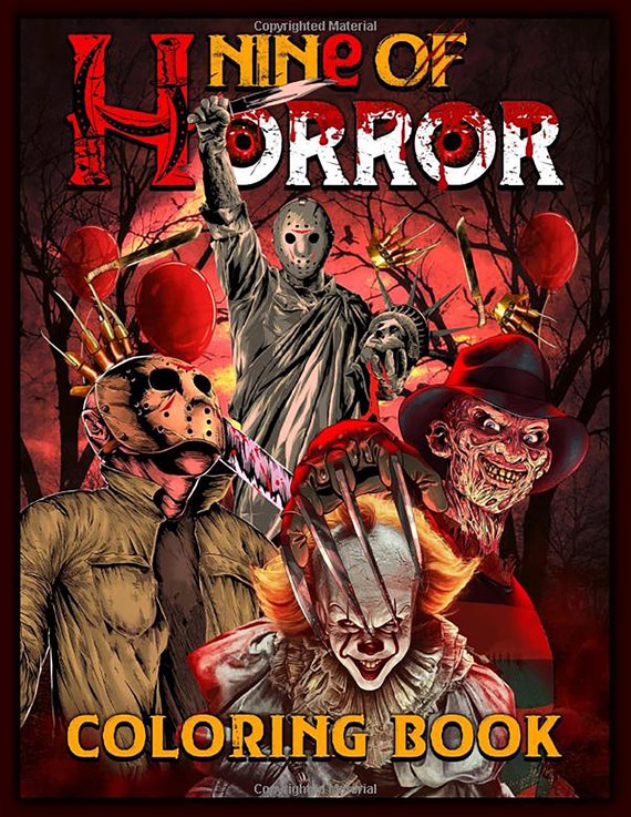 Download Nine Of Horror Coloring Book Relaxation Color Freak Of Horror Etsy