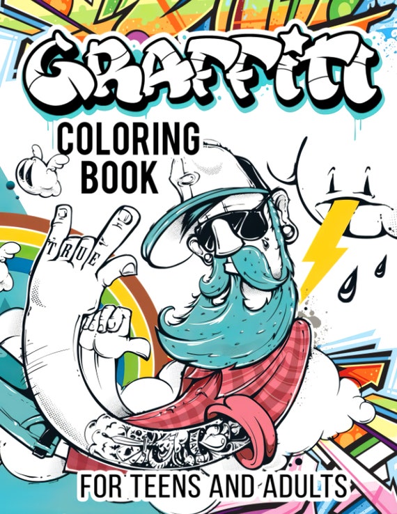 Download Graffiti Coloring Book For Teens And Adults Over 300 Fun Etsy
