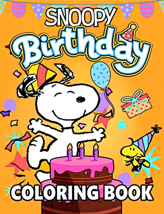Snoopy Birthday Coloring Book: an Amazing Coloring Book for - Etsy