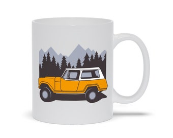 Classic 4WD Truck Coffee Mug: Vintage Overlanding Design
