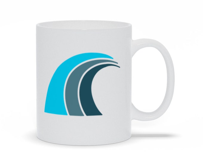 Blue Gray Ocean Wave Coffee Mug | beach wave coffee mug | Coffee Mug with Waves | Ocean Coffee Mug | Mug with Wave | Wave Mug | Beach Wave