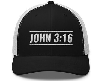 John 3:16 Embroidered Trucker Cap - Bible Verse Hat