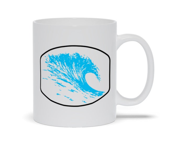 Big Blue Wave Coffee Mug | Beach House Coffee Mug | Hawaiian Blue Wave Mug | Tropical Wave Mug | Beach Coffee Mug | Ocean Coffee Mug