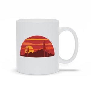 Wüstenlandschaft Kaffeetasse | Kaffeetasse mit Wüstenlandschaft | Kaffeetasse mit Kaktus | Western Motiv Kaffeetasse | Wüsten und Kaktus Tasse