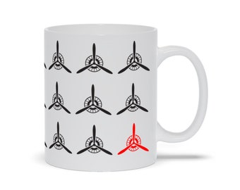 Retro Aviation Propeller Coffee Mug: Pilot Gift