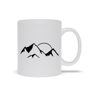 Black Mountain Landscape Coffee Mug | Mountain Landscape Coffee Mug | Mountain Range Mug | Mountain Scene Coffee Mug | Camping Coffee Mug