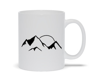 Black Mountain Landscape Coffee Mug: Camping Scene
