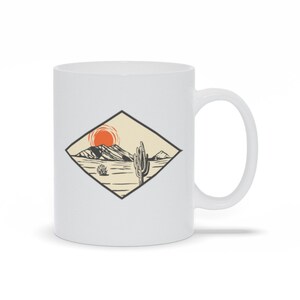 Desert Scene Coffee Mug: Diamond Cactus Landscape