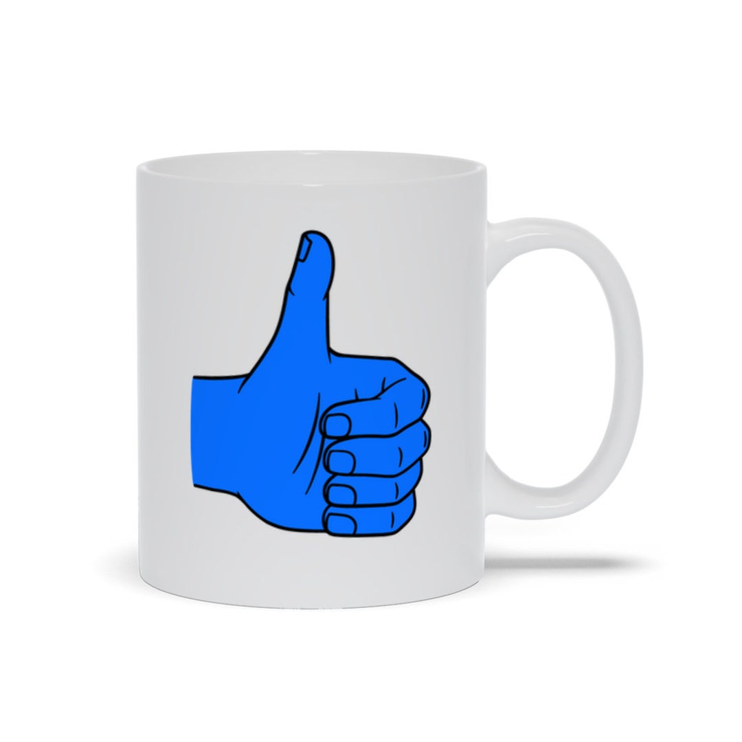 Blue Thumbs up Coffee Mug: Funny Hand Sign Mug - Etsy