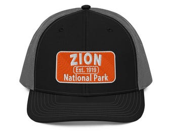 Zion National Park Trucker Hat: Embroidered Utah Hiking Cap