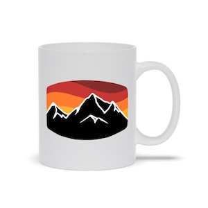 Mountain Escape Coffee Mug | The Mountains are Calling Mug | Coffee Mug with Mountains | Travel Mug with Mountain Logo | Mountain Scene Mug