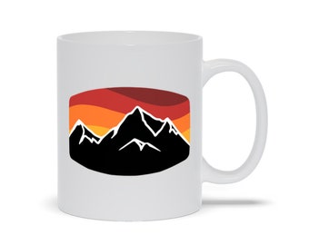 Mountain Escape Coffee Mug | The Mountains are Calling Mug | Coffee Mug with Mountains | Travel Mug with Mountain Logo | Mountain Scene Mug