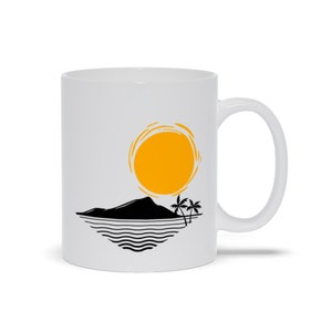 Island Sunset Coffee Mug: Tropical Beach House Decor